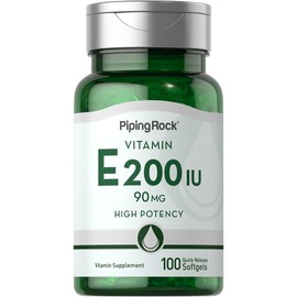 Piping Rock Vitamin E 200 IU | 90mg | 100 Softgel Capsules | High Potency Supplement | Non-GMO, Gluten Free