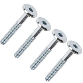 KBSA® M6 (6mm) Joint Connector Bolts Barrel Bolts Hex Allen Key Socket Flat Head Bed Furniture Joint Connecting Screws Bright Zinc Plated M6 x 45mm (Pack of 10)