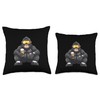 Ski Gorilla With Beer | Apres Ski Comic Throw Pillow