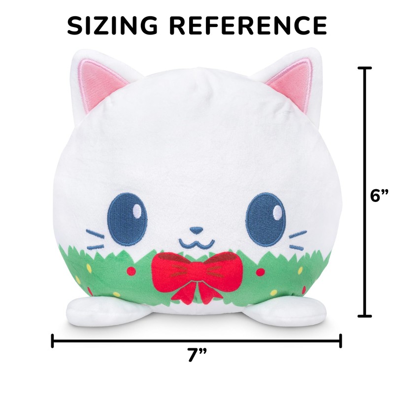 Teeturtle Reversible 6" Holiday Wreath Cat Plushie - Cute Kawaii