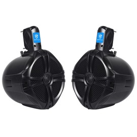 Rockville Pair Rockville RWB80B 8" Black 2 Way 600 Watt Marine Wakeboard Tower Speakers