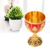 Gold Chalice 4 Inch High Zinc Alloy Retro Embossed Flower