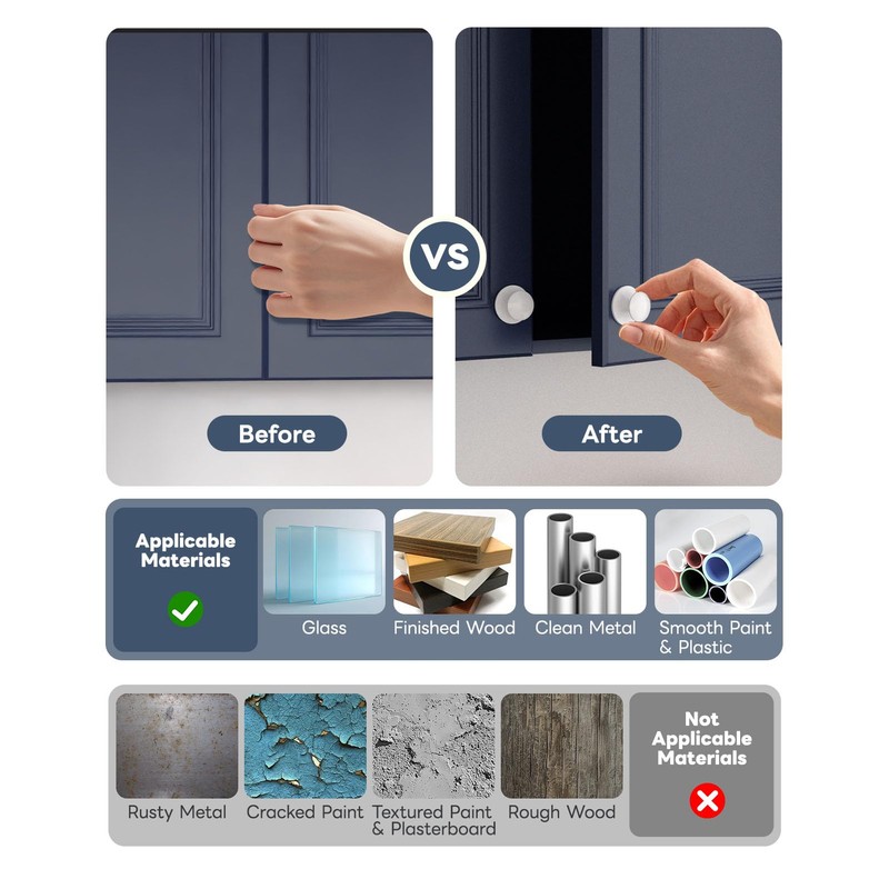 Anobeyi 5 Pack Self Adhesive Cabinet Knobs, No Drilling Self
