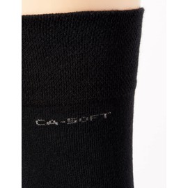 Camano unisex 2-pack solid color cotton socks with reinforced heel and lace stockings for men & women, size. 39-42, Schwarz (black 05)