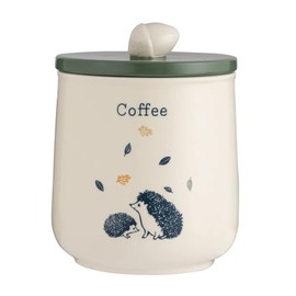 Price & Kensington Ceramic Coffee Jar Woodland Airtight Lid Acorn Handle Canister Container 1L, Green, Beige, Large