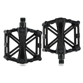 azumafy Bicycle Pedals, Flat Pedals, Road Bike, Mountain Bike, Aluminum Cross Bike, Left and Right Set, MTB, Anti-Slip, Bearings, Custom (Black)