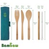 Bamboo Cutlery Set | Eco Travel Set with Carrying Pouch