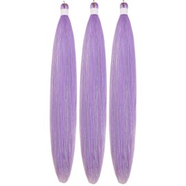 Tinsel Braiding Hair Pre stretched Lavender Purple Braiding Hair for Glitter Braids Festival Braids