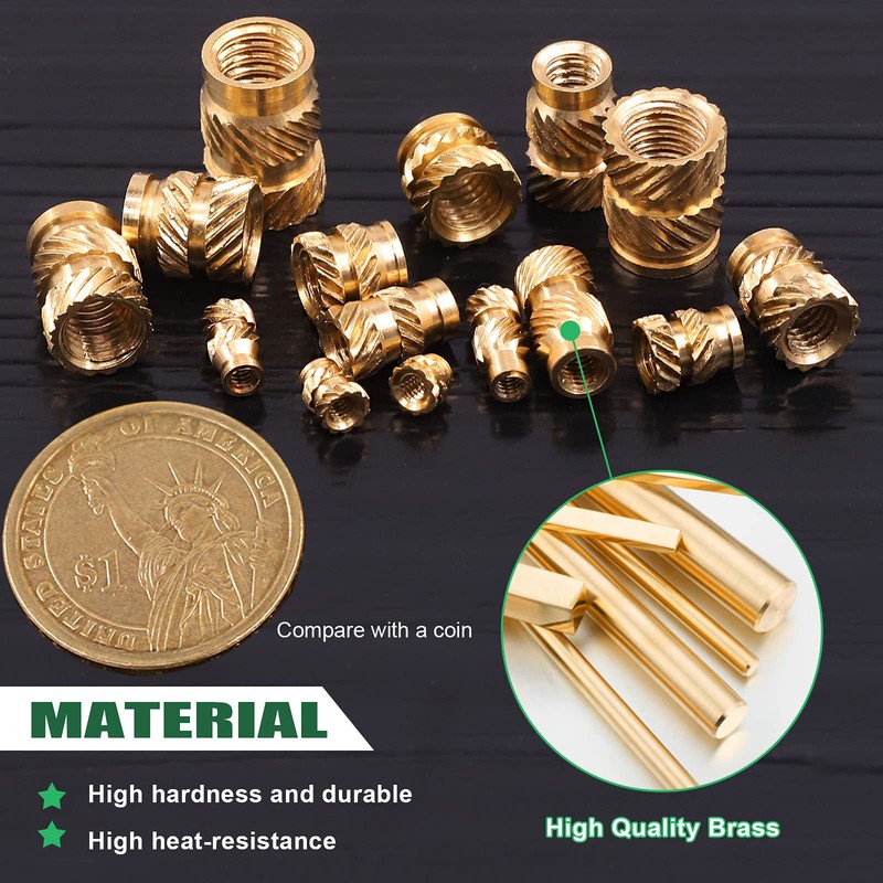 Keadic 145 Pieces M2 M3 M4 M5 M6 Thread Brass