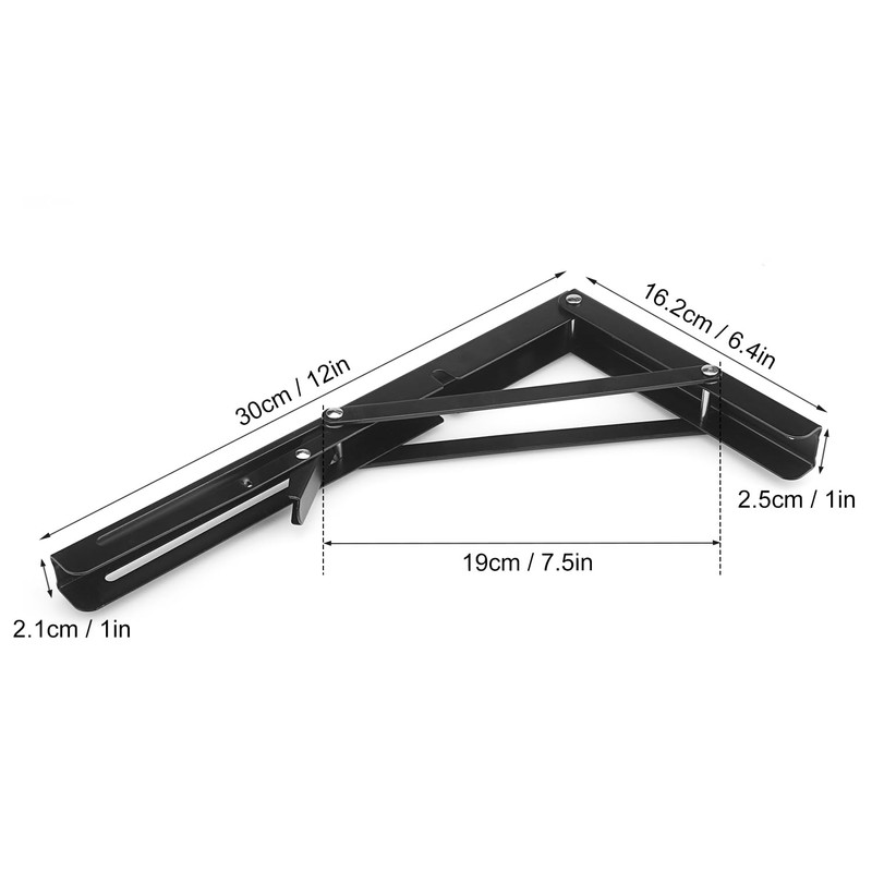 4 Pairs 8 PCS 12 Inch Folding Shelf Brackets,Metal Collapsible