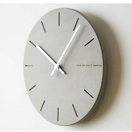 HIMENO Wall Clock, Wall Clock, Wall Clock, Nordic, Silent, Noiseless, Lightweight, Sweep Movement, No Second Hand, Simple, Simple, Gray, Modern, Creative Fashion, Modern, Unique, Eco-board, Dial, Acrylic Point, Offense, Living Room, Hook Included