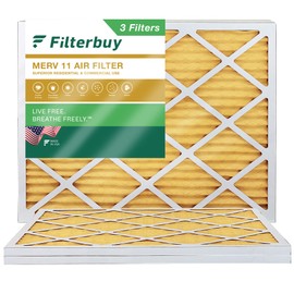 Filterbuy 24x30x1 Air Filter MERV 11 Allergen Defense (3-Pack), Pleated HVAC AC Furnace Air Filters Replacement (Actual Size: 23.50 x 29.50 x 0.75 Inches)