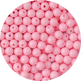 1500 Pcs Acrylic Round Pink Beads for Bracelets 6mm Plastic Colored Beads Jewelry Making Rainbow Resin Beads for Bracelets Making Craft Supplies
