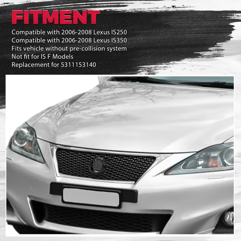 HECASA Front Grill Compatible with 2006 2007 2008 Lexus IS250