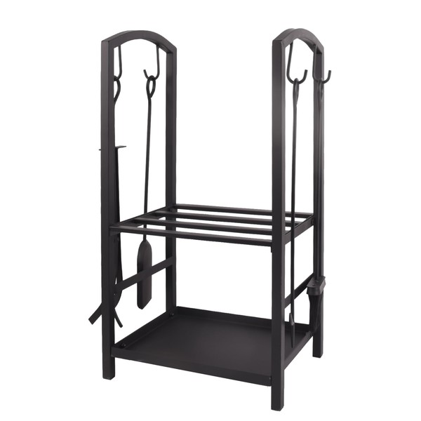 LCyindu Firewood Rack Fireplace Tool Set, Outdoor Log Rack, Fire