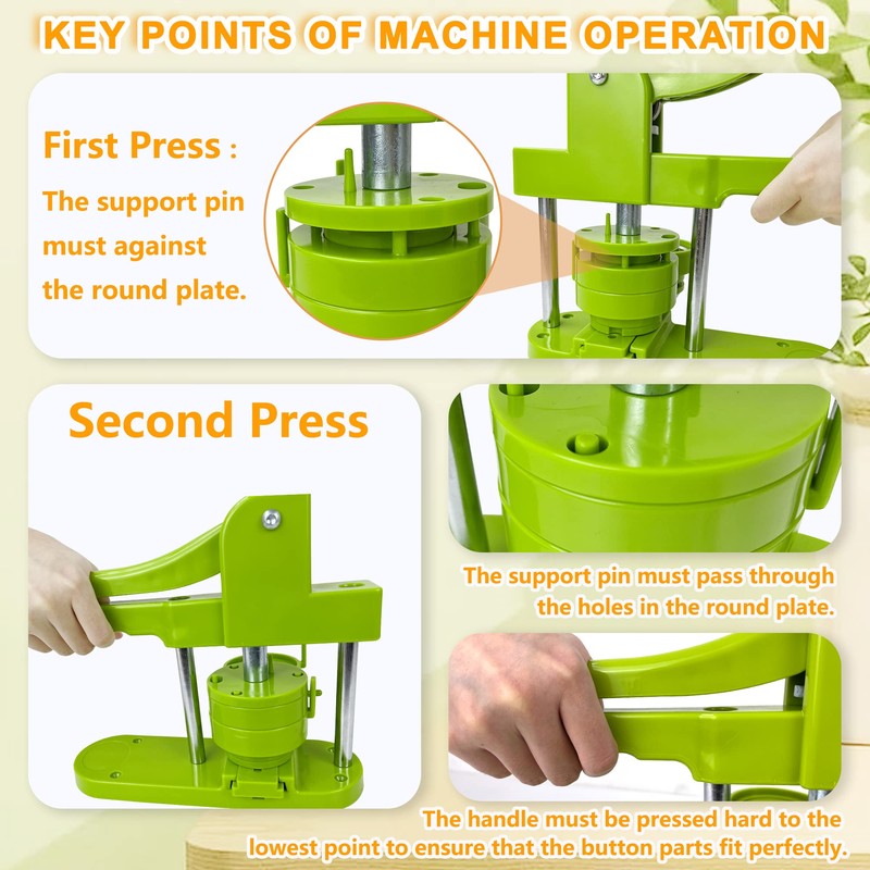 Button Maker Machine 75mm (3 in) Installation-Free, DIY Button Pin