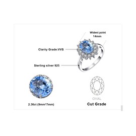 JewelryPalace Princess Diana, William, Kate, women's engagement ring, 925 sterling silver., Silver