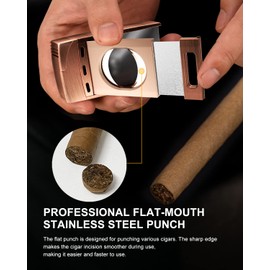 Cigar Lighter with Cutter,FANKAI Torch Lighter Double Jet Flame Refillable Butane Lighter 2 in 1 Windproof Lighters for Smoking with Gift Box (Butane Not Included)