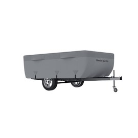 Tent Trailer Cover Umbrauto 2023 Upgraded 7 Layers Top Pop Up Camper Covers Waterproof Extra Thick Polypropylene Breathable Ripstop Anti-UV Pop Up Folding Trailer Cover Fits 10' - 12' Trailers
