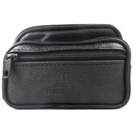 Variety To Go Genuine Leather Coin Purse & Waist Pouch for Women and Men, Belt Waist Pouch, 3 Zipper Pockets,
