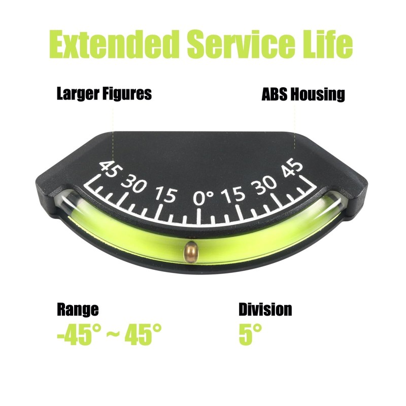RQG 2 Pack Brass Offroad Inclinometer, High Definition Small RV