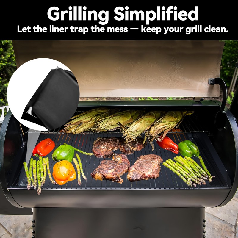 Vekclit 2 Pack Drip Tray Liner Compatible with Traeger Grills