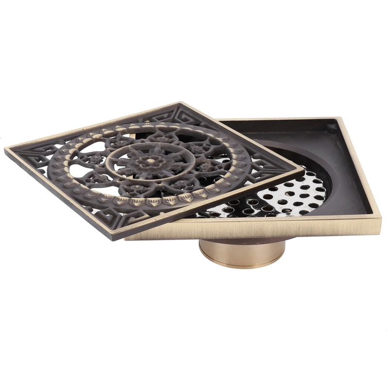 Floor Drain European Style Antique Bathroom Copper Drain Set for