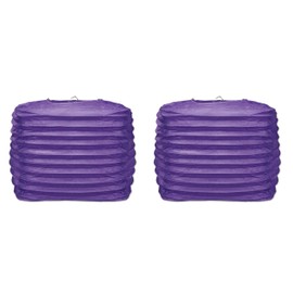 Beistle 54734-PL 2 Piece 8" Square Paper Lanterns, Purple