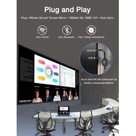 AIMIBO 4K 5G Wireless Display Adapter - Real Plug & Play Movies, Shows & Live from Smartphone, Laptop to Monitor/Projector, Compatible with i*OS, Android, Windows, Mac OS, Airplay, DLNA, Miracast