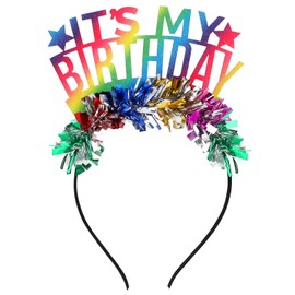 Hariendny Birthday Girl Headband with Rainbow Bling, Birthday Crown for Women Girls, 21cm x 13cm, Hand Wash Only