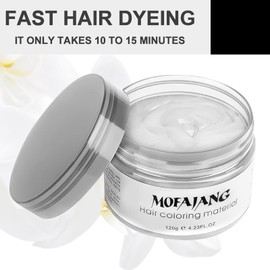 Hair Wax Color White, Temporary Hair Color Dye Washable Hair Styling Mud, Style Clay for Girls Boys Teens Women, Instant Hair Coloring Gel Cream for DIY Cosplay Halloween Children's Day (1, White)