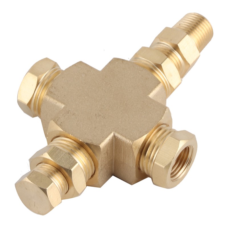 Sensor Adapter Distributor Oil Pressure Temperature Connector 1/8in‑27 NPT 1/4in‑18