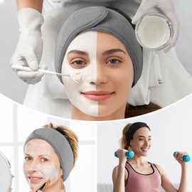 3er-Set Haarband Kosmetik mit Klettverschluss, Abschmink Haarband Damen, Haarreifen Damen für Make Up, für Sport, Yoga, Spa, Gesicht Waschen, Kosmetische Behandlungen