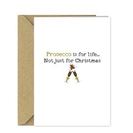 Prosecco Christmas Card - Funny Comedy Xmas Card for a Wine lover