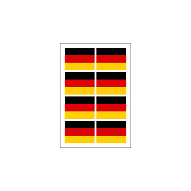 Generisch Set of 8 Germany Flag Stickers | Sticker Germany