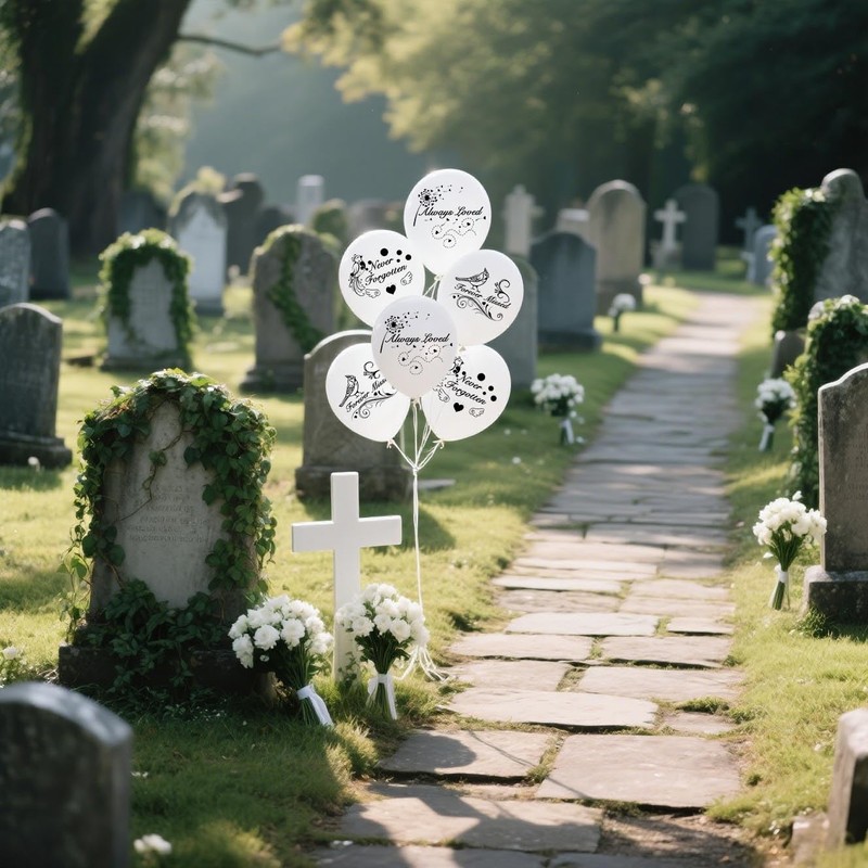 Memorial Remembrance Balloons 30 Pieces 12" White Funeral Themed Memorial