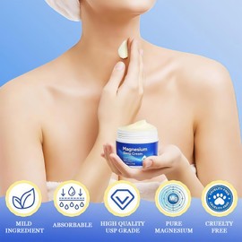 Magnesium Cream for Sleep, Hydrating Magnesium Butter for Women, Improvement Magnesiums Balm for Dry Skin & Night Relaxation - Skin Tightening Body Cream