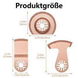 GIONAR Pack of 3 multifunctional tool accessories stone, oscillating saw blades for concrete, multimaster accessories stone, universal tool for tiles and mortar