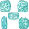 Class Collections Teal Floral Motif Water Resistant Zipper Closure Insulated