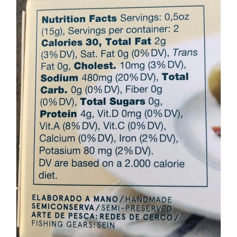 Cantabrian salted anchovies 50g