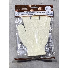 Spa April Bath&Shower Coconut Infused Exfoliating Bath Mitt Body Scrub Glove