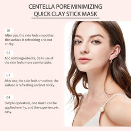 Centella Poremizing Quick Clay Stick Mask, Hydrating and Deep Cleansing Masks, Pore Minimizer Face Mask Stick, Portable Quick Clay Stick for Face Moisturizing Skin Barrier Fix