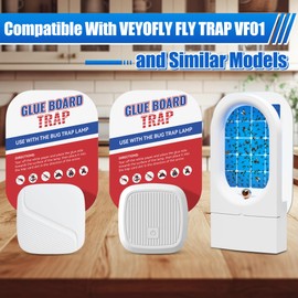Qualirey 25 Pack Flying Insect Trap Refill Compatible with VEYOFLY Fly Trap VF01, Glue Board Bug Catcher, Replacement Sticky Glue Cards for Insect Bug Mosquito Gnat Fruit Fly Traps Indoors (Enhance)