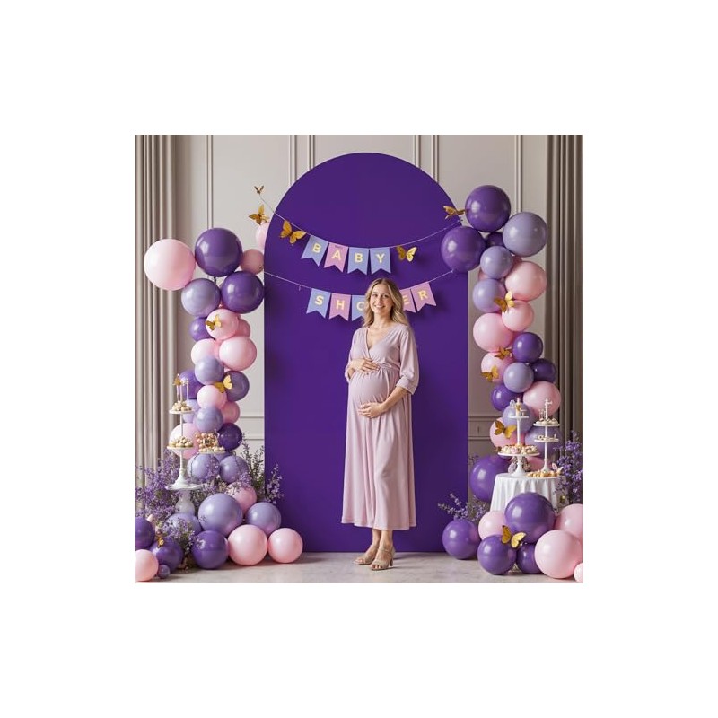 Cubierta de fondo de arco morado de 6 pies, fundas