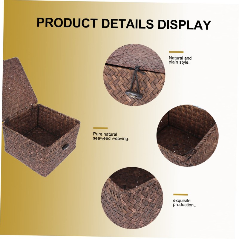 Ciieeo 1Pc Multi Function Decorative Sea Grass Woven Storage Basket