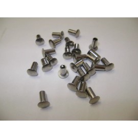 NMD 25 STAINLESS STEEL 1/8"X1/4" OVAL HEAD SEMI TUBULAR HOLLOW RIVETS TONKA TRUCK