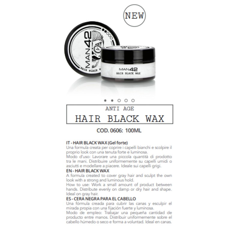 Man 42 Hair Wax for Men 100ml (Hair Black Wax)