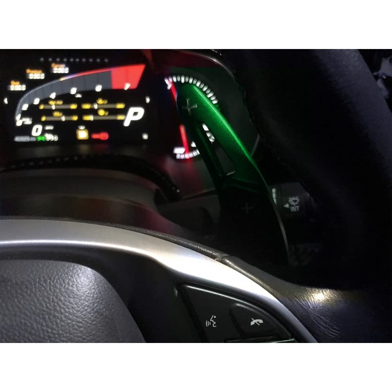 iJDMTOY Green CNC Billet Aluminum Larger Paddle Shifter Extensions Compatible
