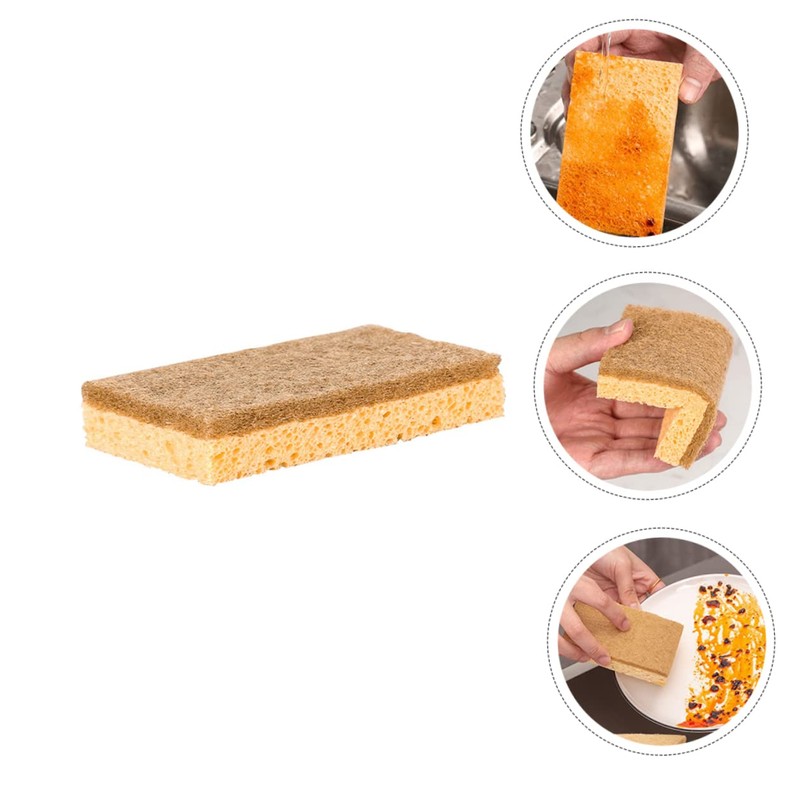 Tofficu 6pcs Kitchen Cleaning Sponges Bowl Washing Tools Strong Absorption