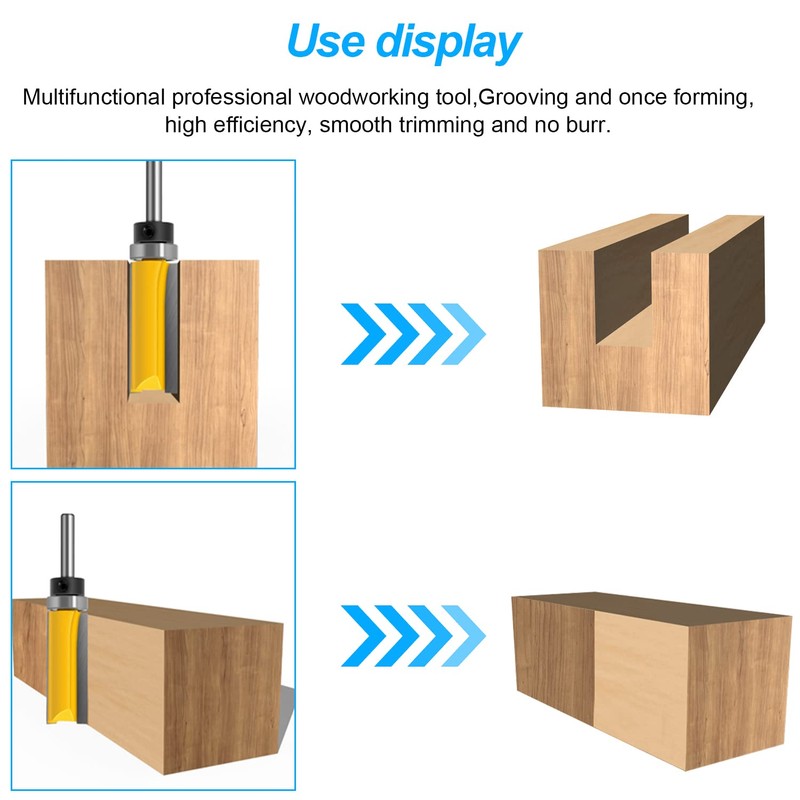 Pack of 4 8 mm Flush Cutter Shank Milling Cutter